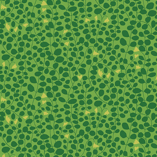 Caroline in Green from Blooming Color II by Wolff Paper for Benartex