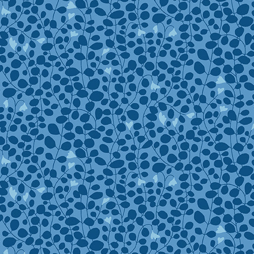 Caroline in Blue from Blooming Color II by Wolff Paper for Benartex