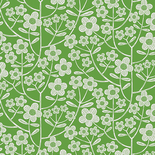 Brynn in Green from Blooming Color II by Wolff Paper for Benartex