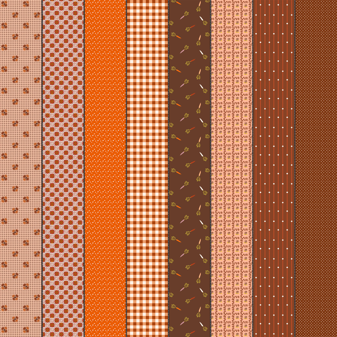 Four in Hazel from Gathered Lollies by Jen Kingwell for Moda Fabrics, Designer Fabric
