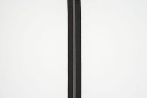 Black with Nylon Gunmetal Nylon Teeth - Zipper Tape by the Yard