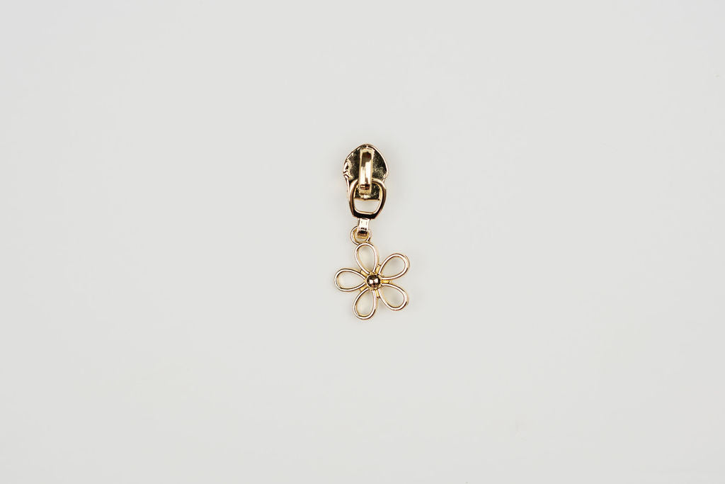 Line Design Flower Zipper Pull - Size 5 (non locking)