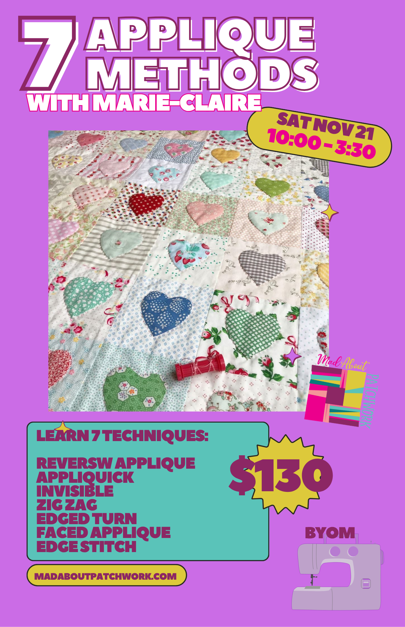 Appliqué by Machine – 7 techniques