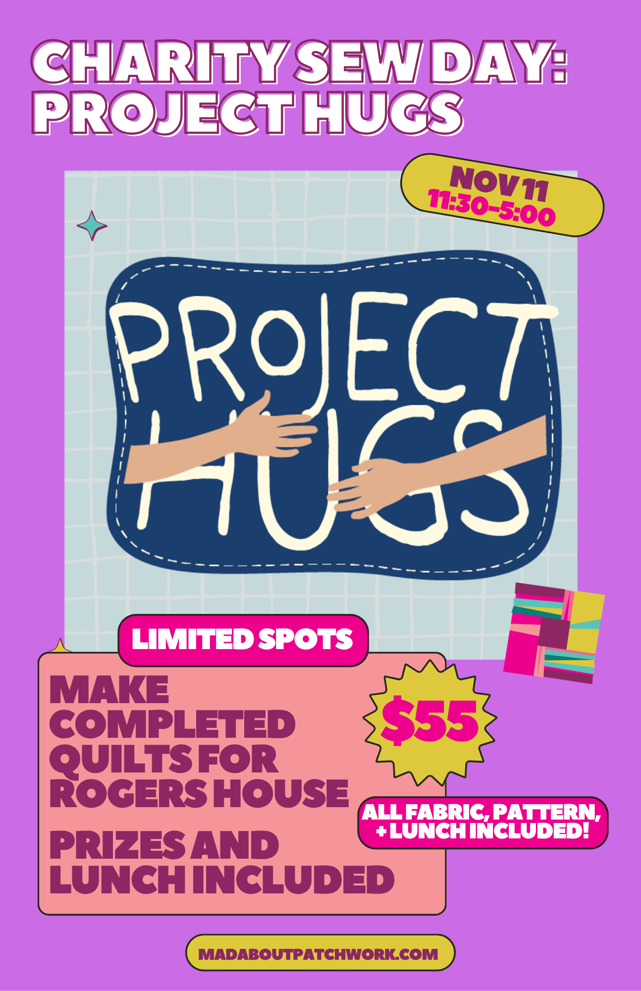 Project Hugs: Charity Sew-In Day (Nov 11 - 2026)