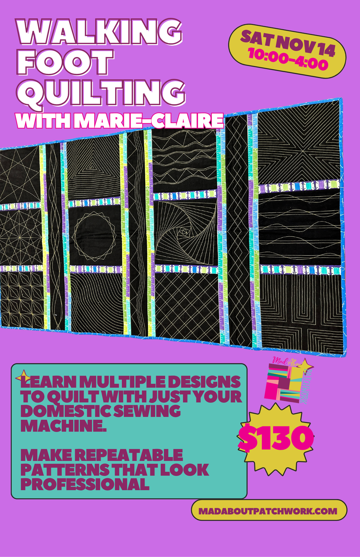 Walking foot Quilting with Marie Claire