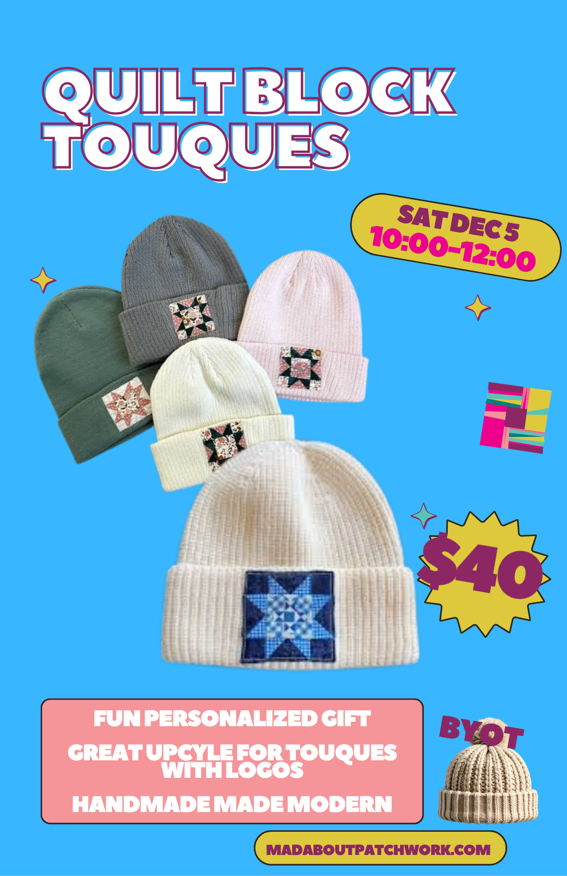 Quilt Block Touque Class
