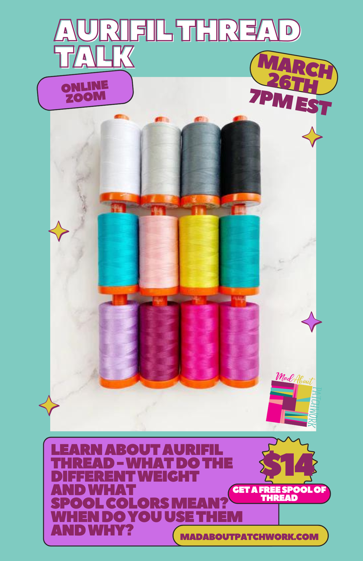 Aurifil Thread  Talk - Learn about the Different Weights and When and Why to Use them