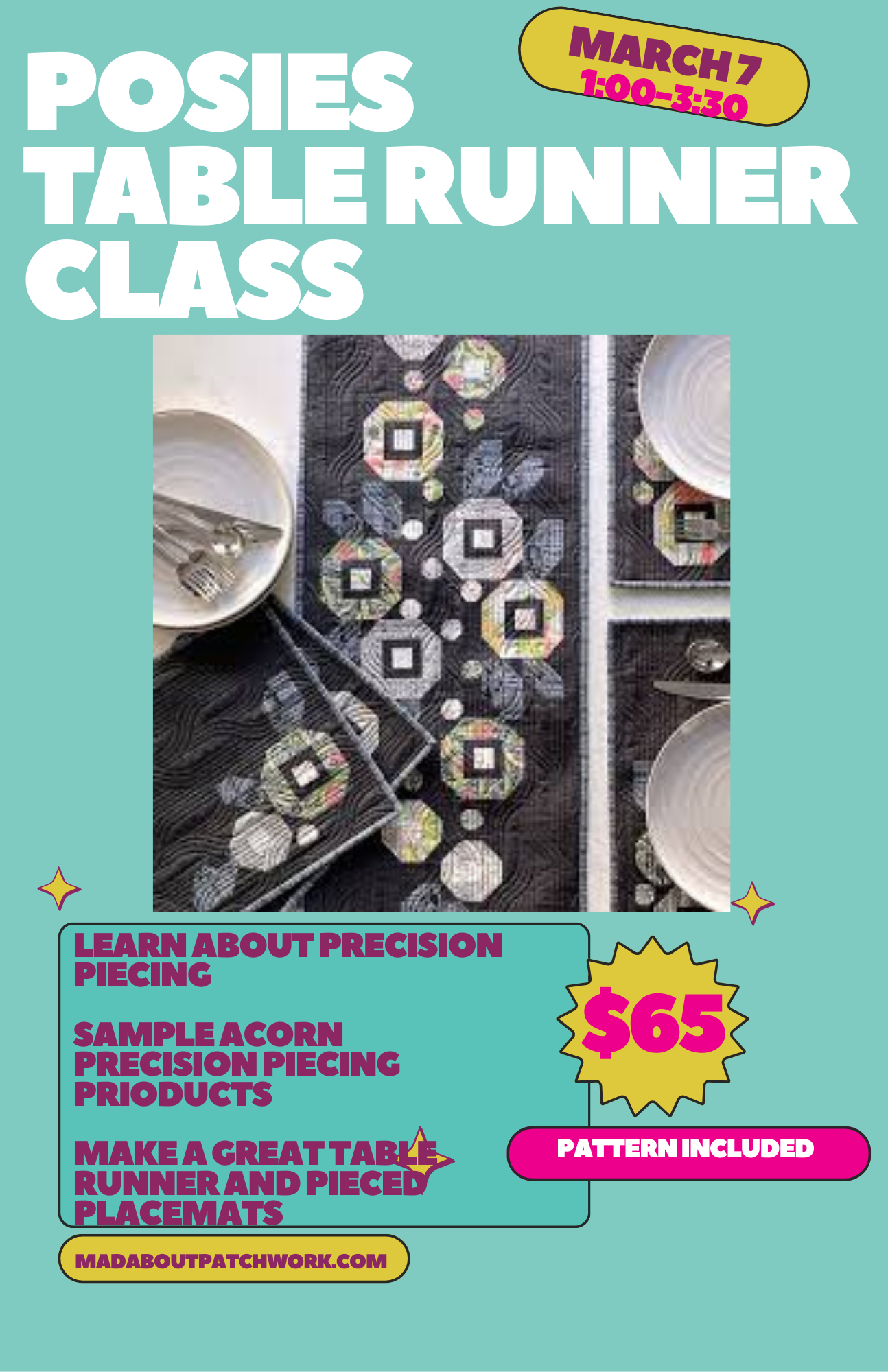 Posies Table Runner Class