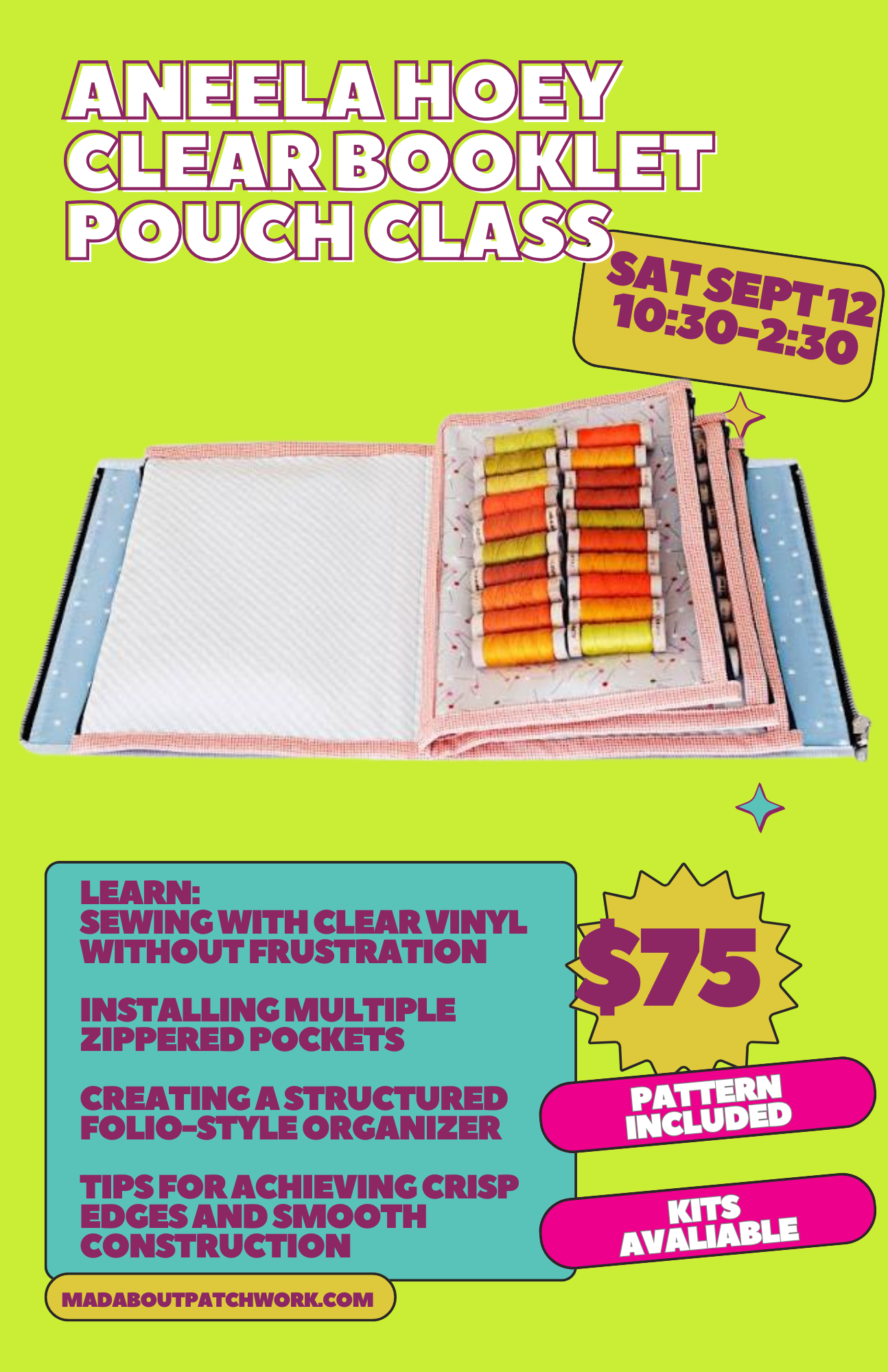 Aneela Hoey Clear Booklet Pouch Class
