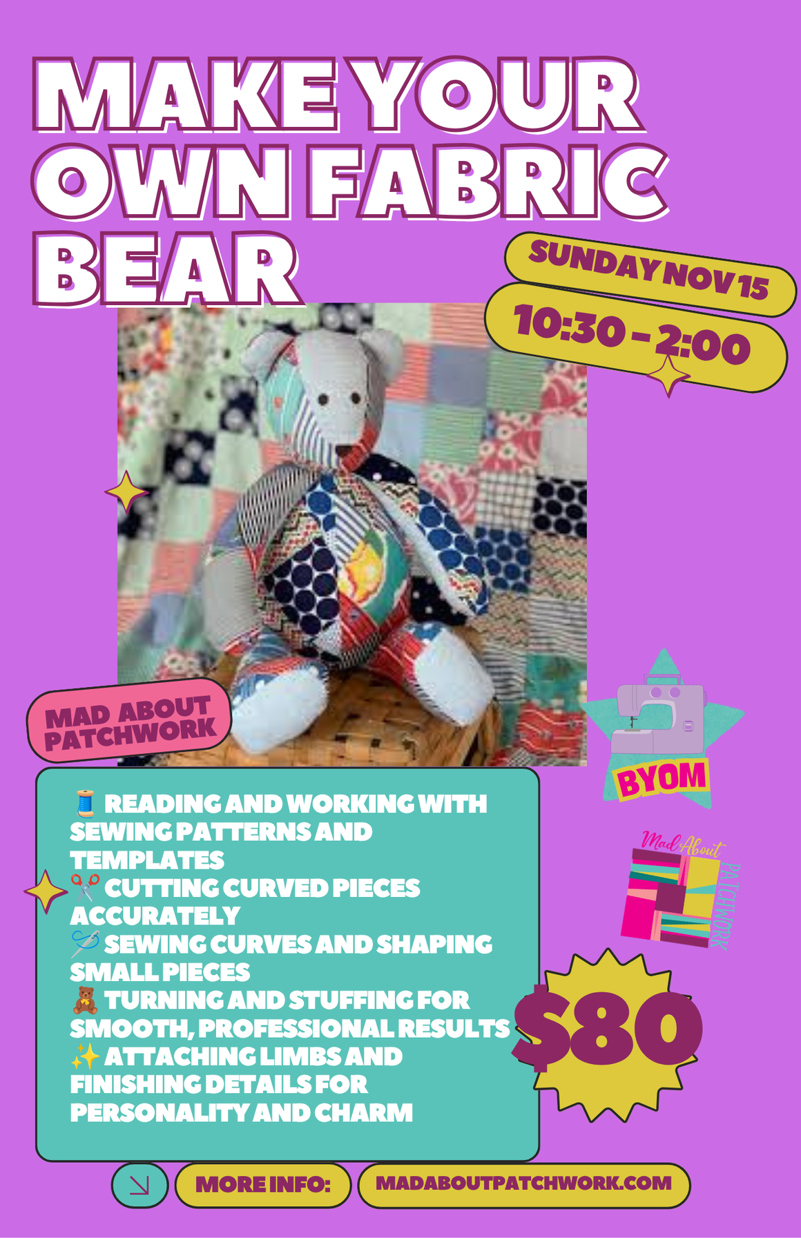 Make Your Own Fabric Teddy  Bear