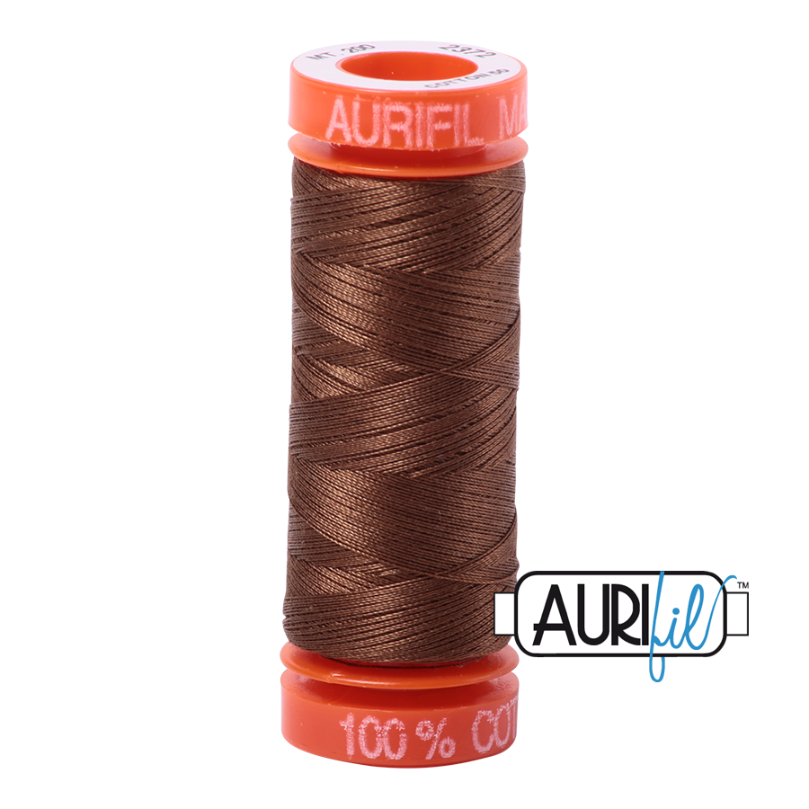 Aurifil Cotton Thread — Dark Antique Gold 2372 — Small 50wt