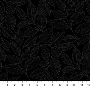 Leaves, Black on Black- Simply Neutrals 2