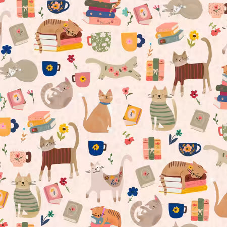 Beige Cats Books And Coffee