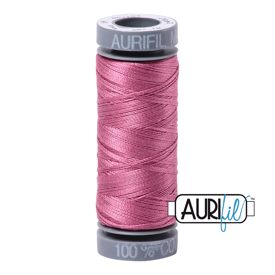 Aurifil Cotton Thread — Dusty Rose 2452 — Small 28wt