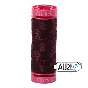 Aurifil Cotton Thread — Dark Wine 2468 — Small 12wt
