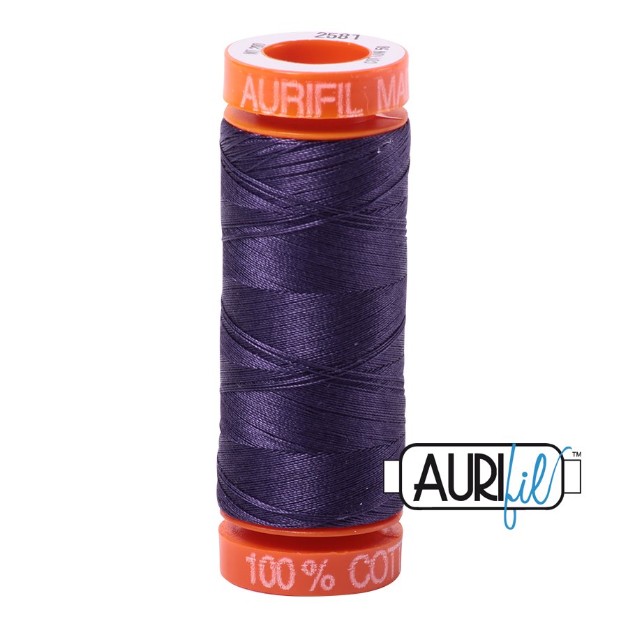 Aurifil Cotton Thread — Dark Dusty Grape 2581 — Small 50wt