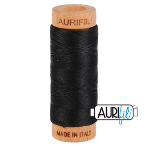 Aurifil Cotton Thread — Black 2692 — Small 80wt