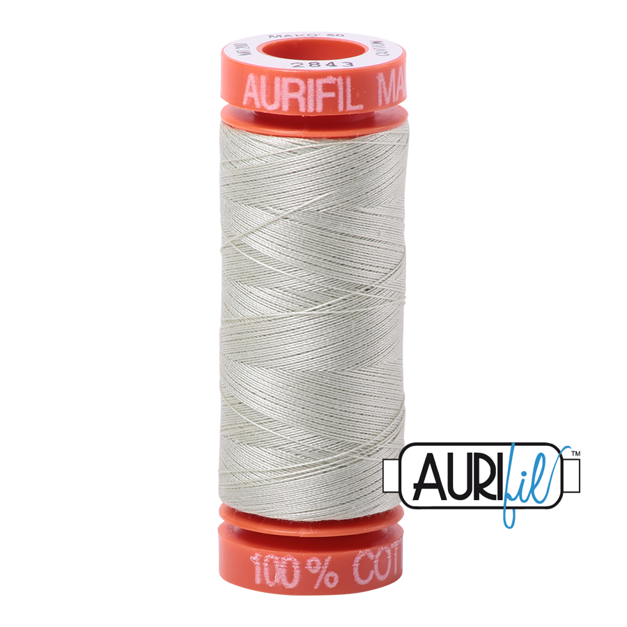 Aurifil Cotton Thread — Light Grey Green 2843 — Small 50wt