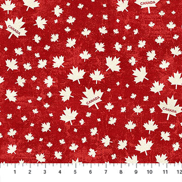 Leaf Toss in Red Cream  from Canadian Classics 3 by Deborah Edwards for Northcott