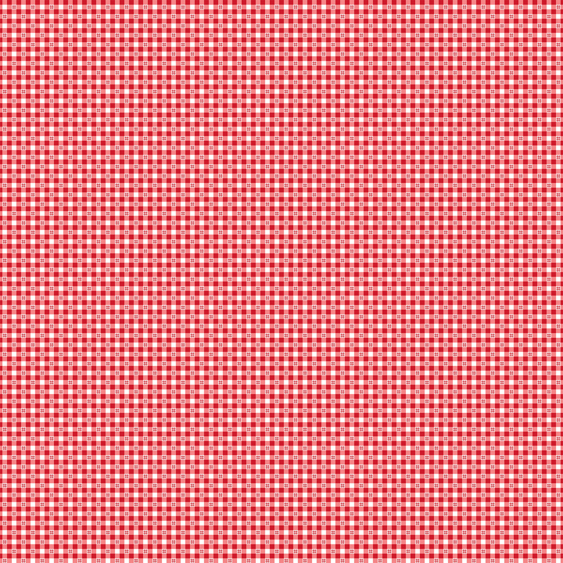 Gingham in Red from Barnyard Christmas by Deborah Edwards for Northcott, Designer Fabric