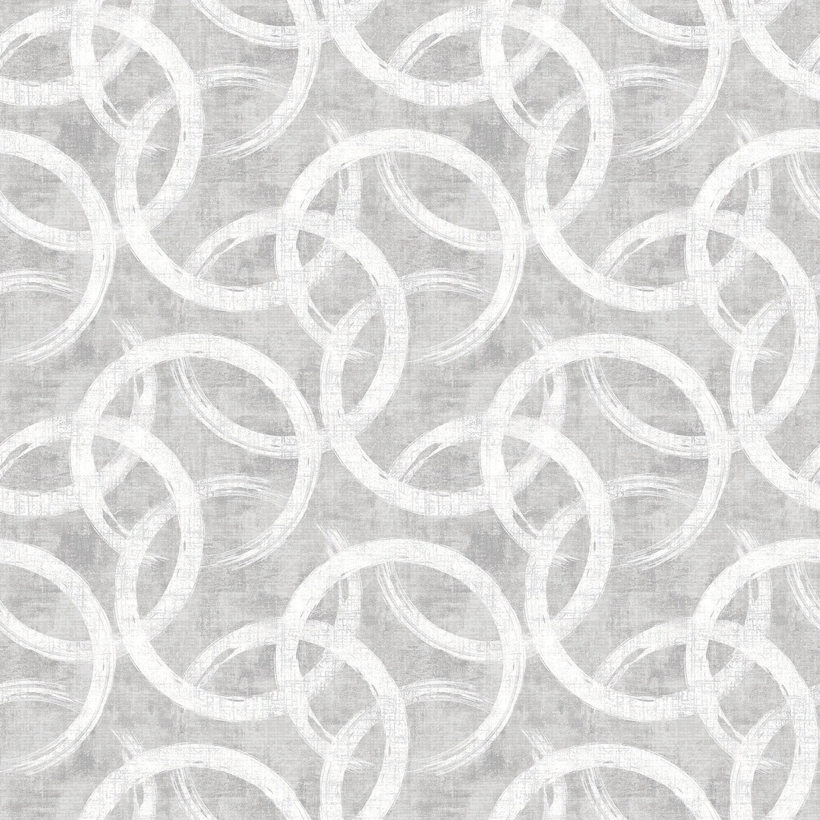 Rings in Light Gray from Momentum by Deborah Edwards for Northcott, Designer Fabric