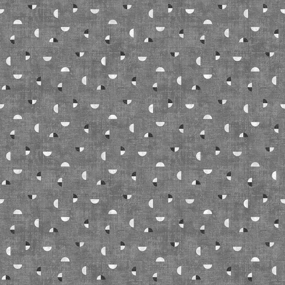 Half Circles in Medium Gray from Momentum by Deborah Edwards for Northcott, Designer Fabric