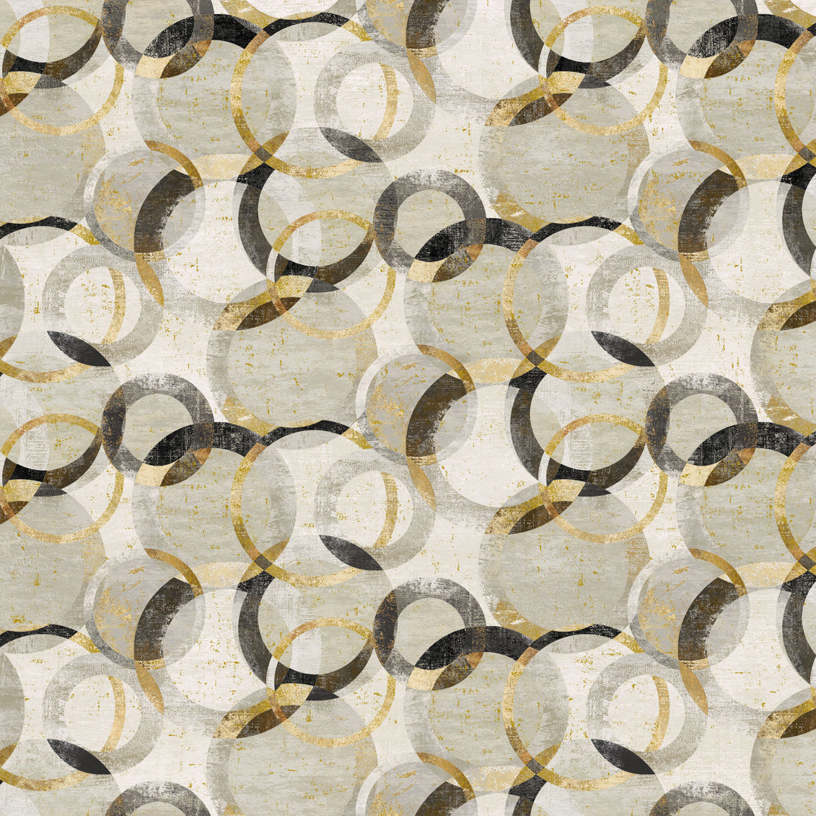 Rings in Light Taupe Multi from Gatsby by Deborah Edwards for Northcott, Designer Fabric