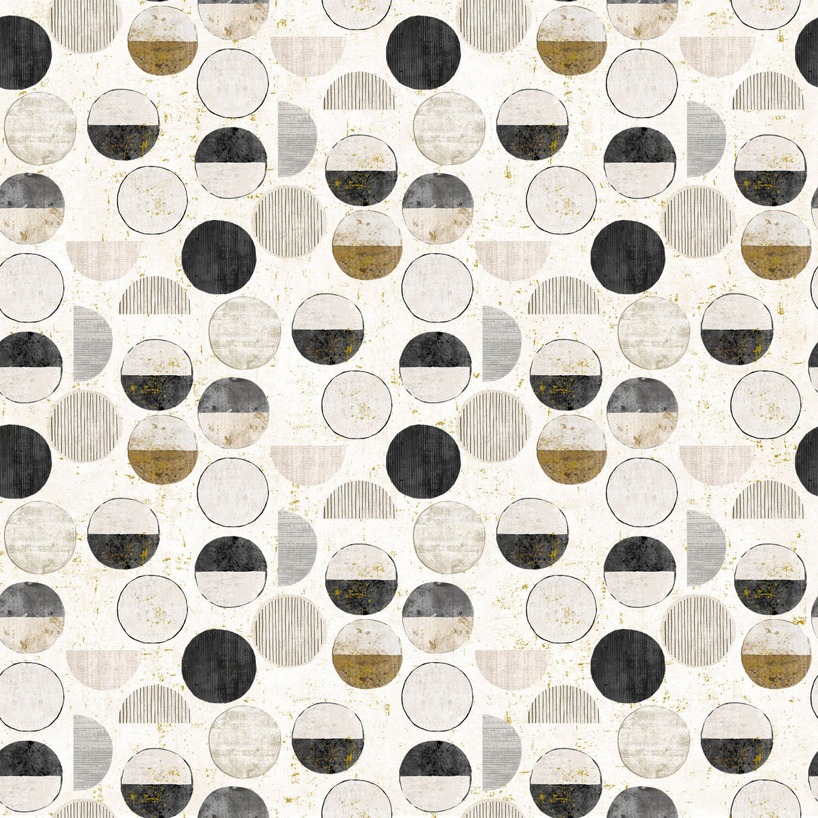Circles in Light Taupe Multi from Gatsby by Deborah Edwards for Northcott, Designer Fabric