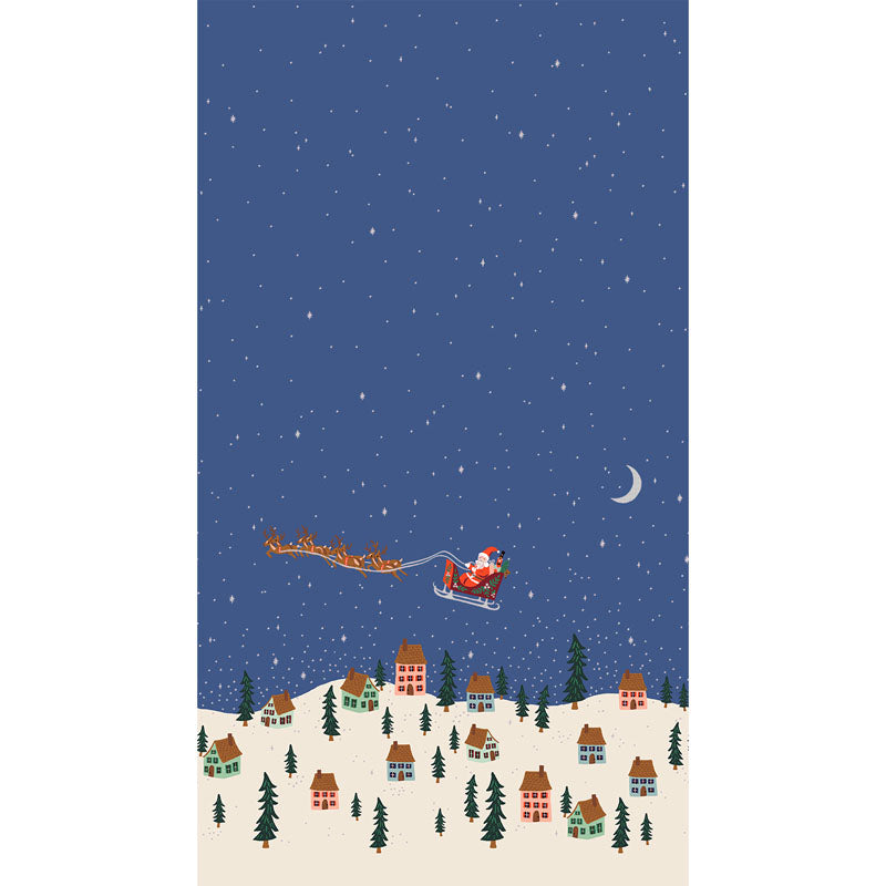 And to all a Goodnight in Navy  for Holiday Classics V By Rifle Paper Co. For Cotton + Steel Fabrics