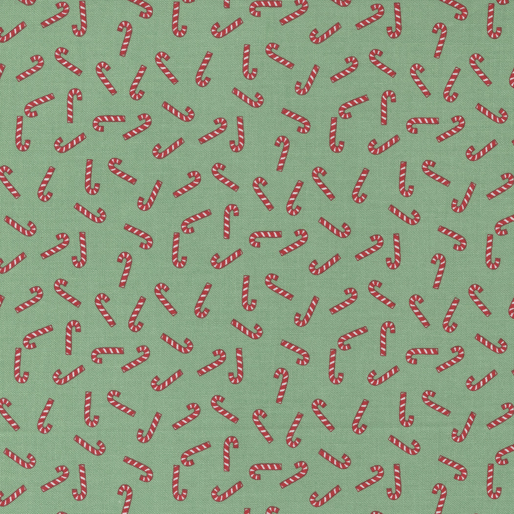 Candy Canes in Light Green from Holly Jolly by Urban Chiks for Moda Fabrics