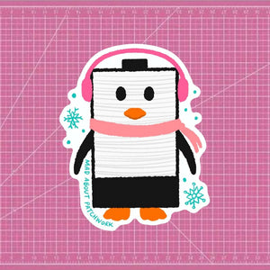 Penguin Snow Spool - Thread Spool Sticker