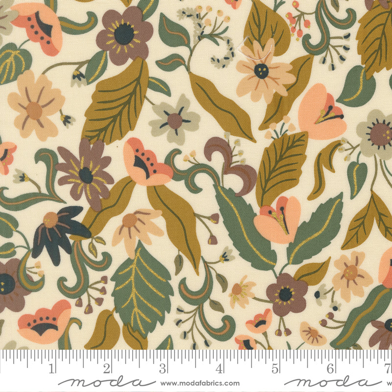 Violet Haze in Metallic Cream from Sunlit Ruins by Jessica Rose for Moda Fabrics