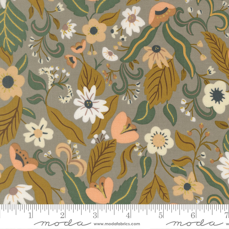 Violet Haze in Metallic Silver from Sunlit Ruins by Jessica Rose for Moda Fabrics