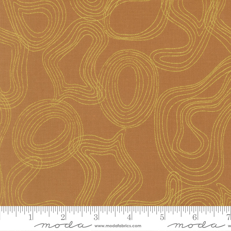 Shadow Grove in Metallic Toast from Sunlit Ruins by Jessica Rose for Moda Fabrics