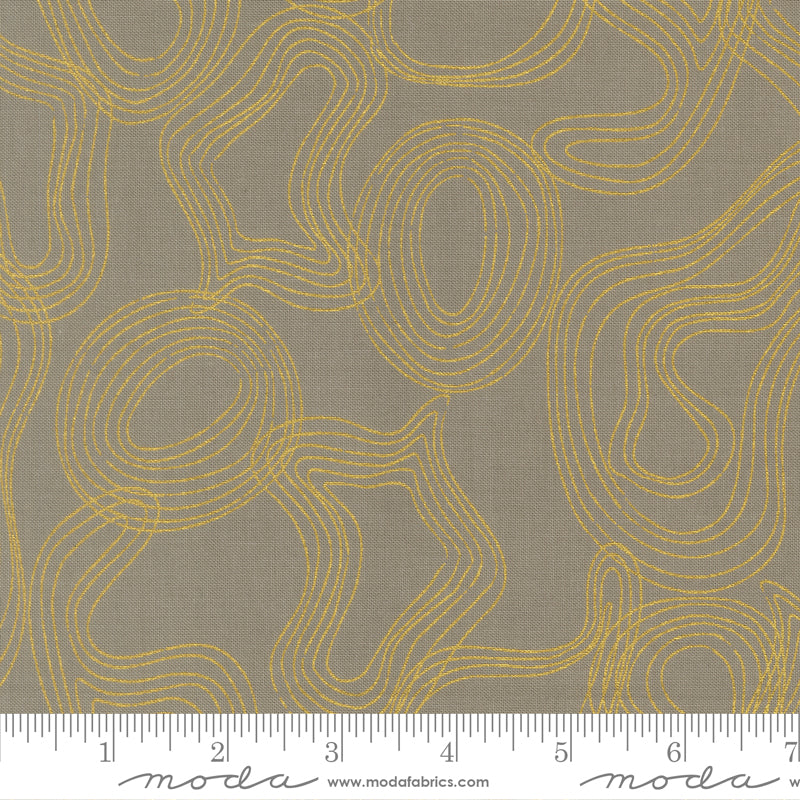 Shadow Grove in Metallic Silver from Sunlit Ruins by Jessica Rose for Moda Fabrics