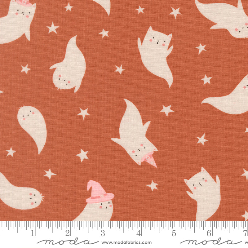 Spooky Cats in Spice from Purrs & Boos by Elena Amo for Moda Fabrics, Designer Fabric