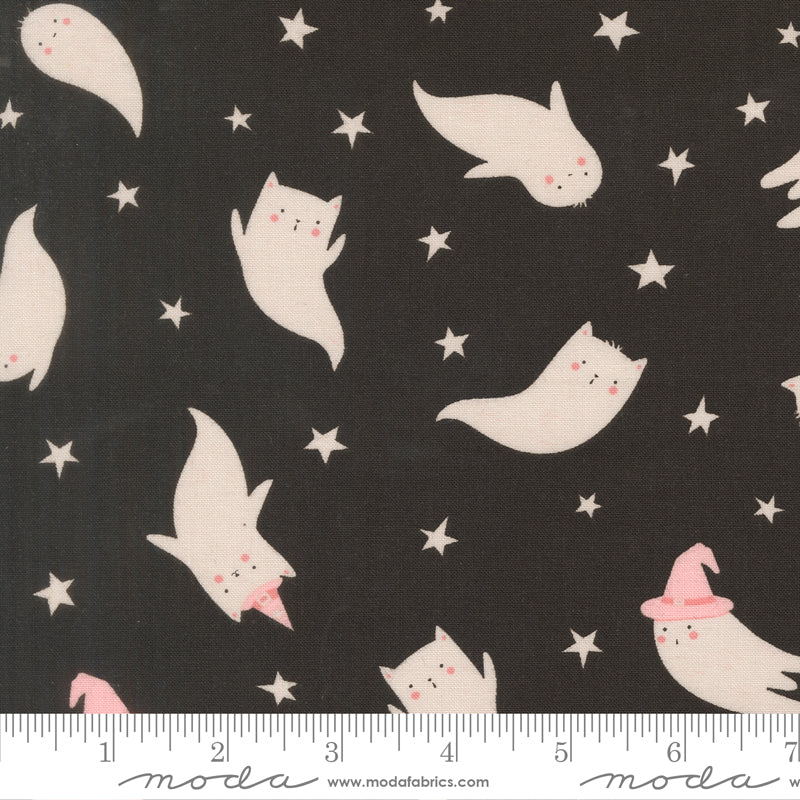 Spooky Cats in Black Cat from Purrs & Boos by Elena Amo for Moda Fabrics, Designer Fabric