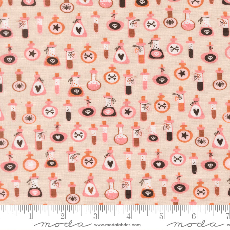 Toxic Tails in Moonbeam from Purrs & Boos by Elena Amo for Moda Fabrics, Designer Fabric