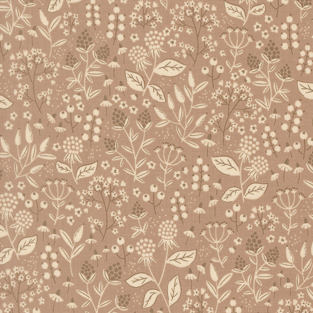 Botanist's Desk in Pebble from Nature's Sketchbook by Elena Amo for Moda Fabrics, Designer Fabric