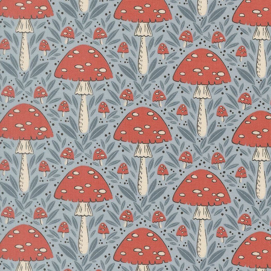 Shroombrellas in Sky from Nature's Sketchbook by Elena Amo for Moda Fabrics, Designer Fabric