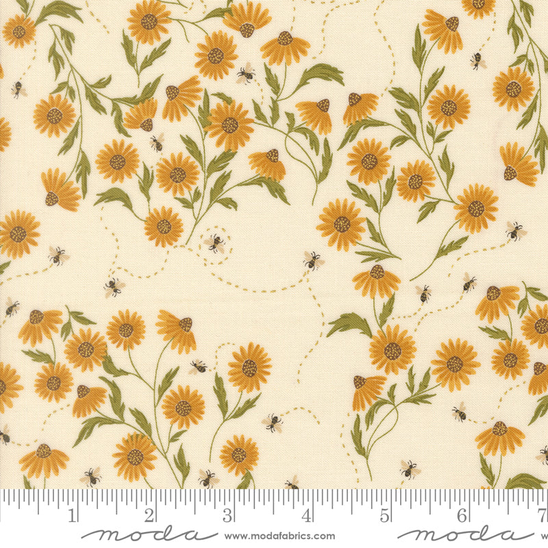 Honeycones in Eggshell Metallic from Ladybug Whimsy by Gingiber for Moda, Designer Fabric