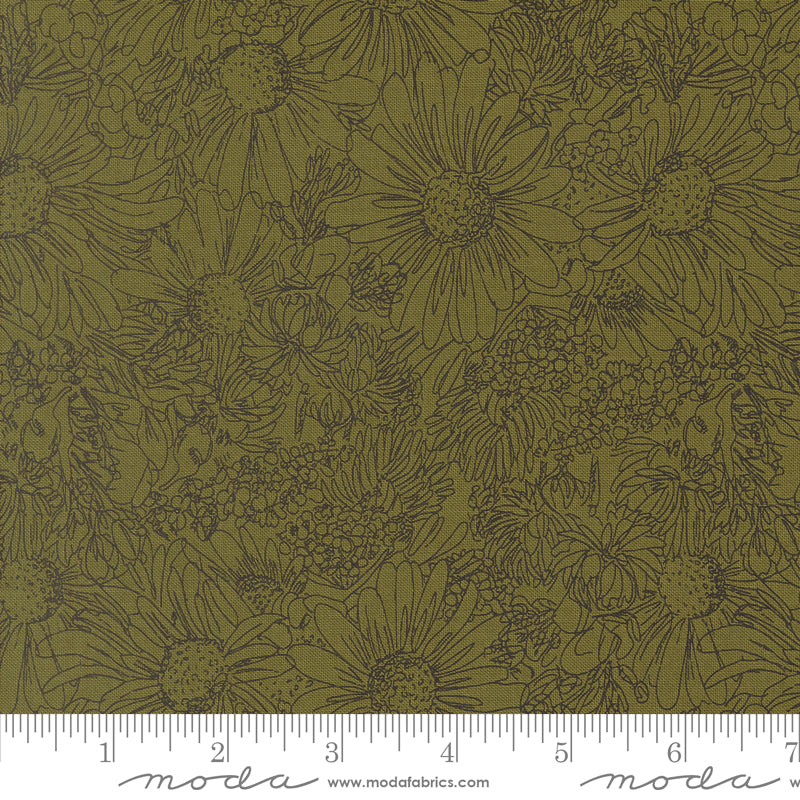 Plein Air in Grass from Ladybug Whimsy by Gingiber for Moda, Designer Fabric