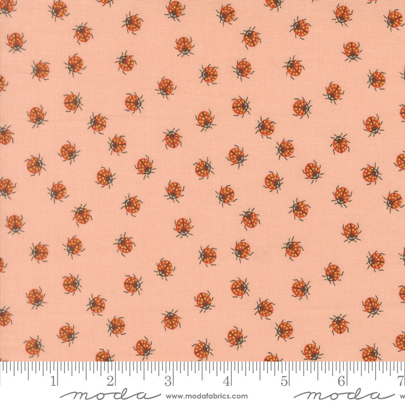 Bitty Bugs in Pretty Pink Metallic from Ladybug Whimsy by Gingiber for Moda, Designer Fabric