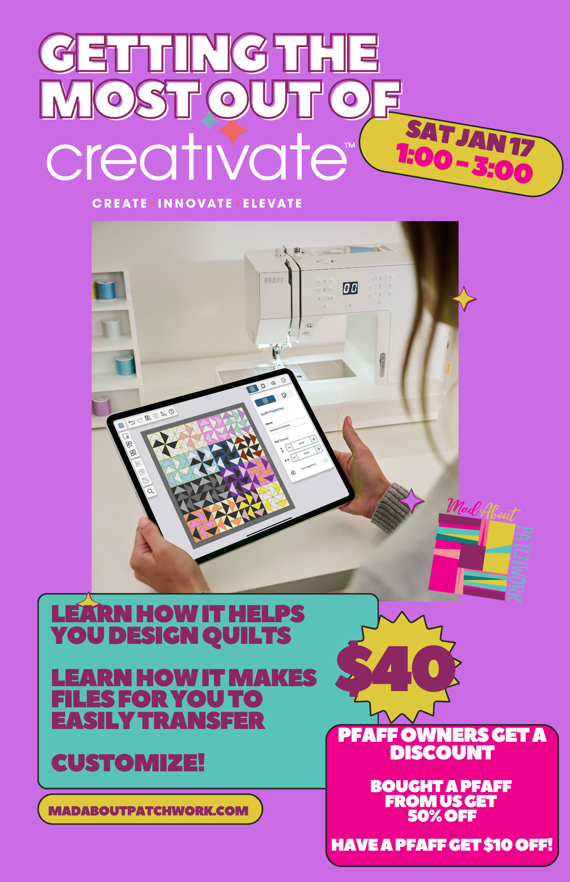 Creativate Sewing Software and how to use it.