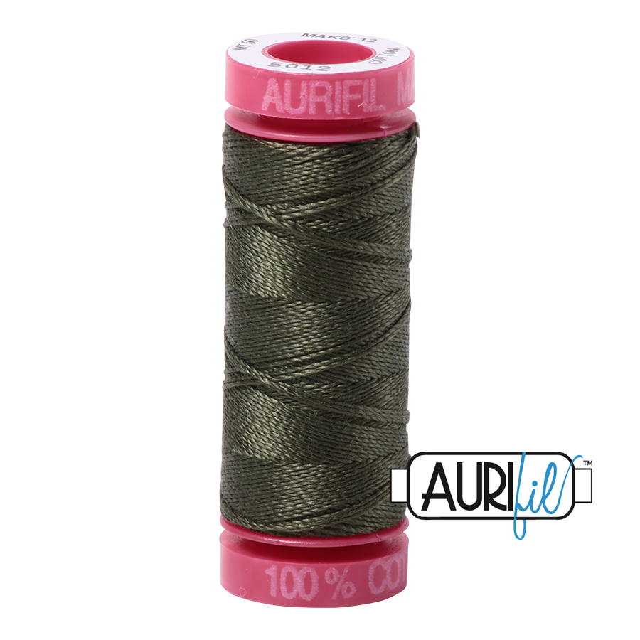 Aurifil Cotton Thread — Dark Green 5012 — Small 12wt