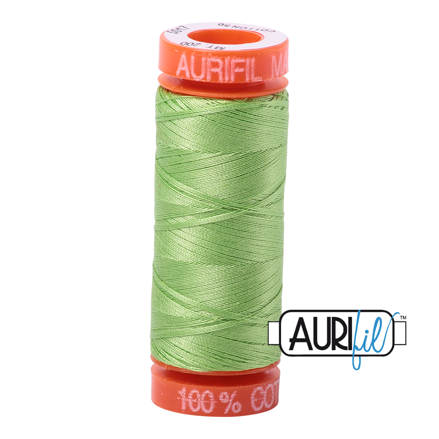 Aurifil Cotton Thread — Shining Green 5017 — Small 50wt