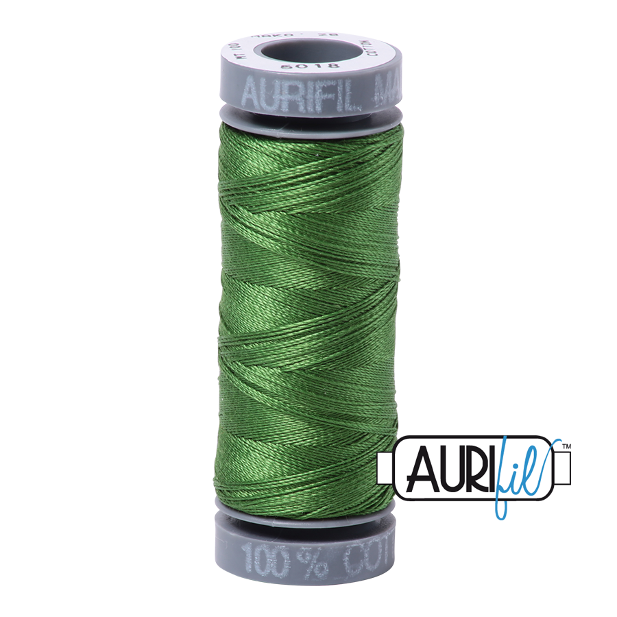 Aurifil Cotton Thread — Dark Grass Green 5018 — Small 28wt