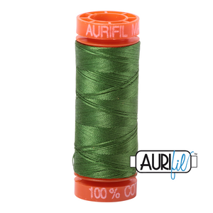 Aurifil Cotton Thread — Dark Grass Green 5018 — Small 50wt
