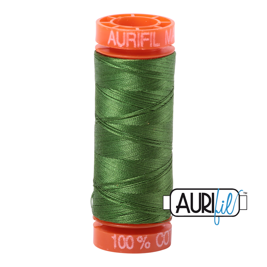 Aurifil Cotton Thread — Dark Grass Green 5018 — Small 50wt