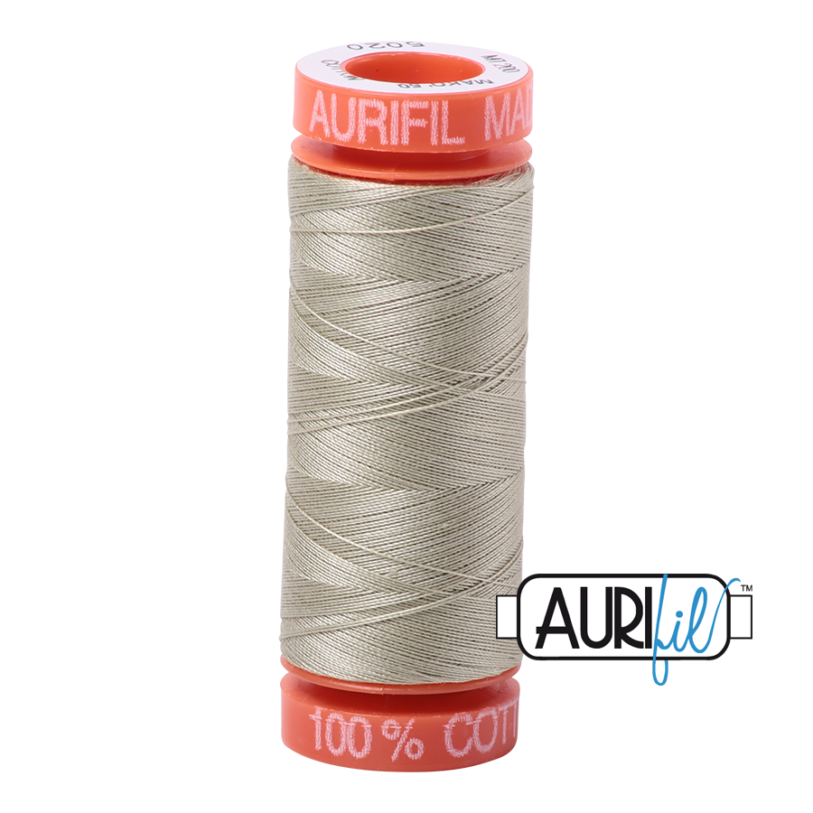 Aurifil Cotton Thread — Light Military Green 5020 — Small 50wt